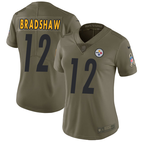 الصراصير في البيت Women's Nike Pittsburgh Steelers #12 Terry Bradshaw Limited Olive ... الصراصير في البيت